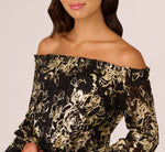 Lace And Crepe Jumpsuit In Black Gold 4