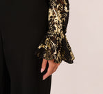 Lace And Crepe Jumpsuit In Black Gold 5