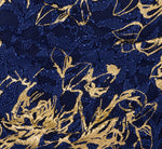 Cap Sleeve Foil Lace Sheath Dress In Navy Gold 6