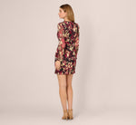 Crinkle Foil Wrap Dress In Fuchsia Gold 6