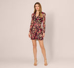 Crinkle Foil Wrap Dress In Fuchsia Gold 8