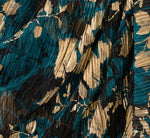 Crinkle Foil Wrap Dress In Teal Sapphire Gold 6