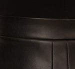 Long Sleeve Ponte Knit Dress With Faux Leather Skirt In Black 6