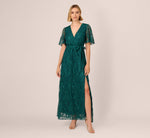Embroidered Lace Maxi Dress In Hunter 2