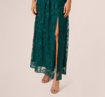 Embroidered Lace Maxi Dress In Hunter 4