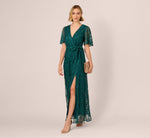 Embroidered Lace Maxi Dress In Hunter 1