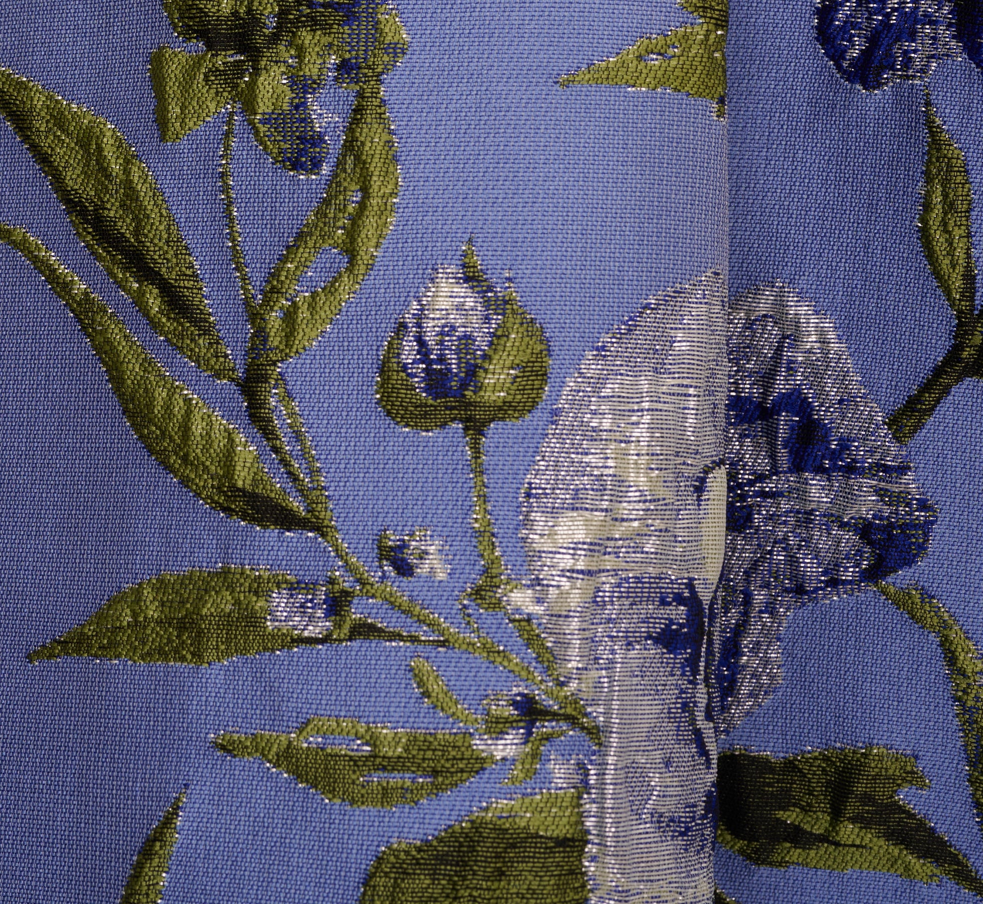 Sleeveless Jacquard Fit And Flare Midi Dress In Blue Multi 1