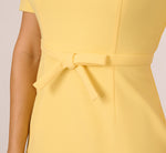 Short Sleeve Bow Waist Sheath Dress In Warm Sun 4