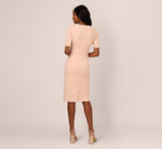 Short Sleeve Bow Waist Sheath Dress In Blush 5