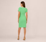 Short Sleeve Bow Shoulder Sheath Dress In Wild Apple 5