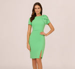 Short Sleeve Bow Shoulder Sheath Dress In Wild Apple 2