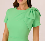 Short Sleeve Bow Shoulder Sheath Dress In Wild Apple 3