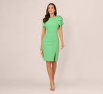 Short Sleeve Bow Shoulder Sheath Dress In Wild Apple 1