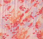 Flutter Sleeve Floral Stripe Flounce Midi Dress In Peri Coral Multi 6