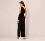 One Shoulder Split Sleeve Jersey Jumpsuit In Black 5