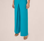 Short Sleeve Asymmetrical Wide Leg Crepe Jumpsuit In Bel Air Blue 4