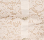 Cap Sleeve Rhinestone Button Lace Short Dress In Ivory 6