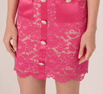 Cap Sleeve Rhinestone Button Lace Short Dress In Petunia 4