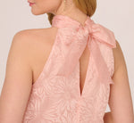 Halter Burnout Floral Flounce Trapeze Dress In Blush 5