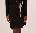 Pearl Wrap Blazer Short Dress In Black 3