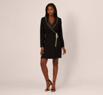 Pearl Wrap Blazer Short Dress In Black 7