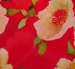 Printed Chiffon Mock Neck Ankle Dress In Coral Multi 7