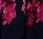 Floral Wrap Waist Ankle Dress In Navy Pink Multi 7