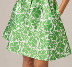 Sleeveless Printed Tie Front Short Dress In Ivory Green 3