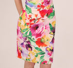 One Shoulder Rosette Floral Sheath Dress In Pink Multi 5