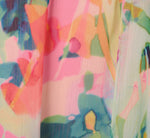 Floral Ruffle Chiffon Halter Trapeze Dress In Pink Multi 6