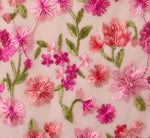 Floral Embroidered Flounce Halter Dress In Pink Multi 7