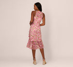 Floral Embroidered Flounce Halter Dress In Pink Multi 6