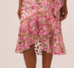 Floral Embroidered Flounce Halter Dress In Pink Multi 4