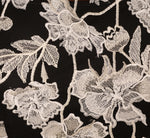 Sleeveless Illusion Floral Embroidery Sheath Dress In Black Ivory 6