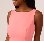 Sleeveless Ruffle Peplum Sheath Dress In Salmon Pink 3