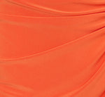 Sleeveless Jersey Keyhole Draped Sheath Dress In Papaya 6