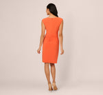 Sleeveless Jersey Keyhole Draped Sheath Dress In Papaya 5