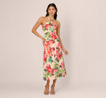 Floral Keyhole Halter Flounce Dress In Blush Multi 3