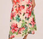 Floral Keyhole Halter Flounce Dress In Blush Multi 5