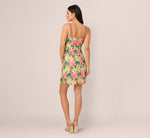 Sleeveless Floral Embroidery Short Sheath Dress In Pink Green Multi 6