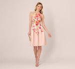 Floral Fit And Flare Halter Midi Dress In Champagne Multi 2