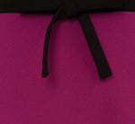 Sleeveless Contrast Tipped Short Crepe Dress In Plum Berry 6