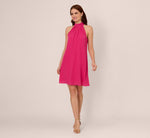 Chiffon Halter Trapeze Dress In Hot Pink 7
