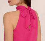 Chiffon Halter Trapeze Dress In Hot Pink 4