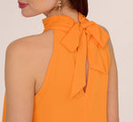 Chiffon Halter Trapeze Dress In Orange 4