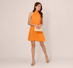 Chiffon Halter Trapeze Dress In Orange 1