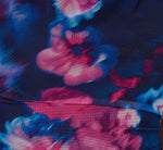 Sleeveless Floral Mesh Draped Midi Dress In Navy Pink Multi 7