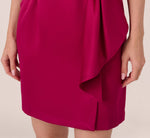Sleeveless Satin Draped Short Dress In Magenta 5