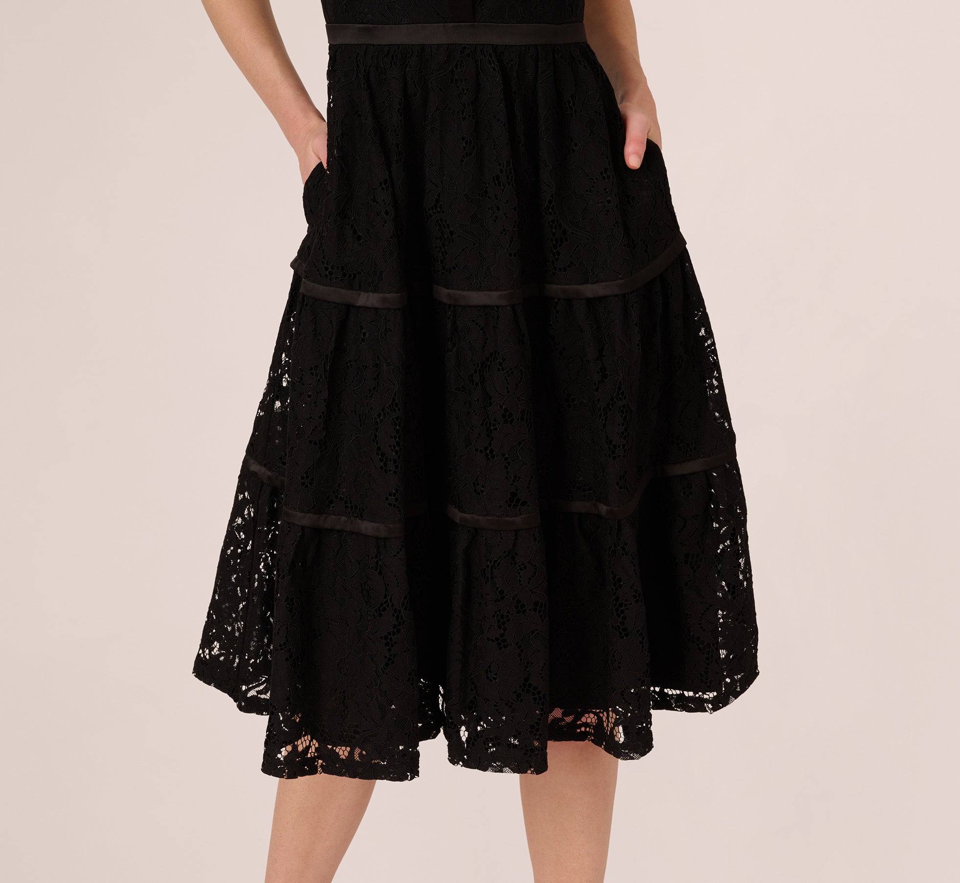 sleeveless lace fit & flare dress Lace Sleeveless Fit & Flare Dress