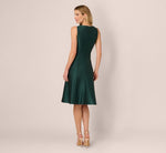 Sleeveless Bateau A Line Midi Dress In Dark Forest 5